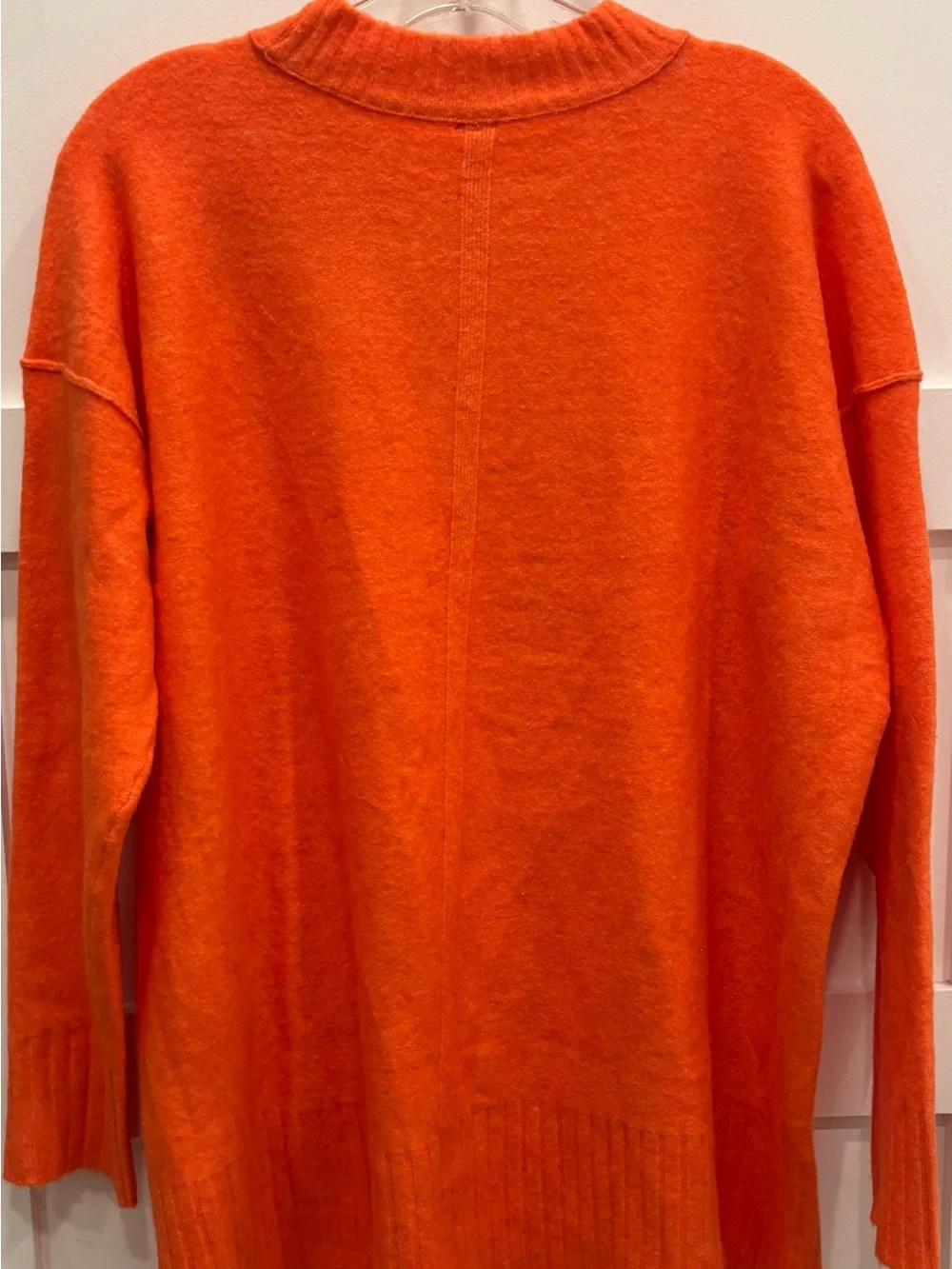Free People Bright Orange Oversized Crewneck Sweater